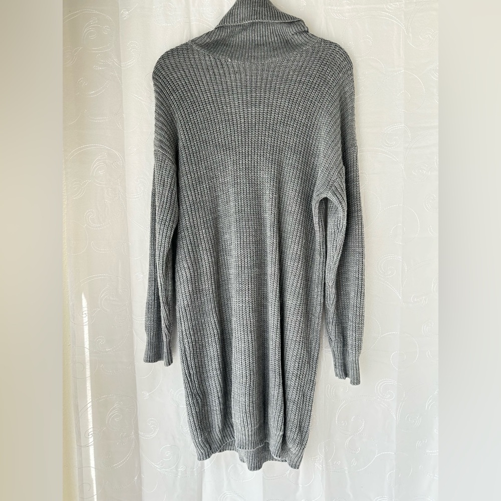 Vine and Love Gray Long Sleeve Sweater Dress - Picture 10 of 10